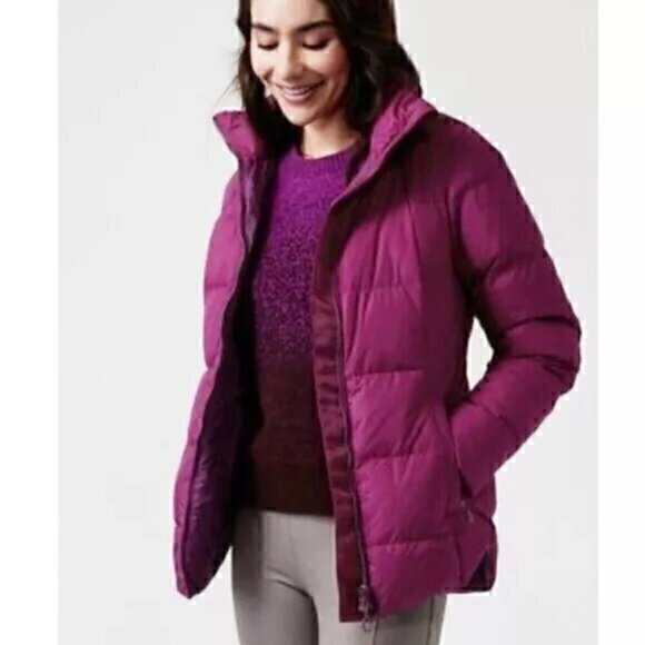 Athleta Downtown Puffer Jacket in Magenta Fuschia - Picture 1 of 9